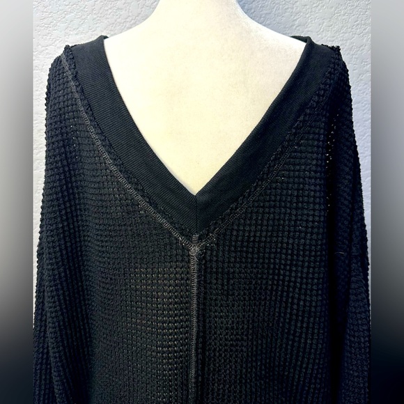 NWOT La Miel Waffle Stitching Detail Waffle Knit Top - Picture 5 of 16